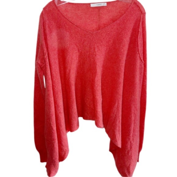 Subtle Luxury Cashmere Coral 100% V-Neck Travel Sweater...